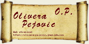 Olivera Pejović vizit kartica
